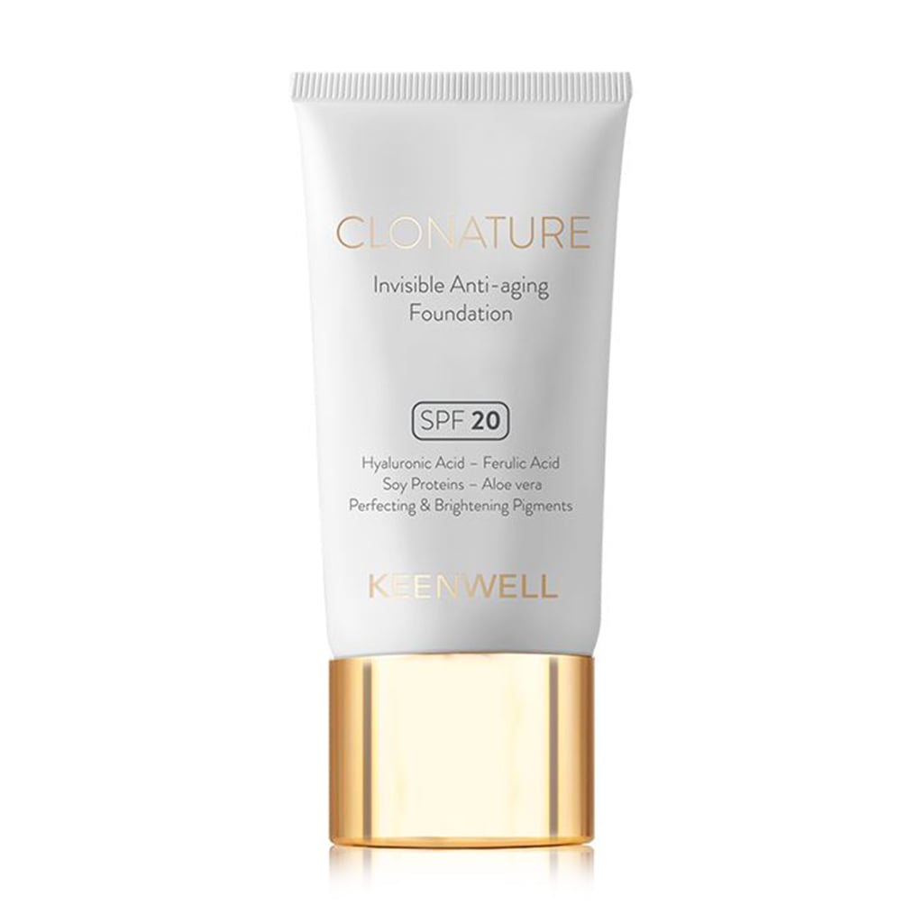 Омолоджувальний тональний флюїд для обличчя Keenwell Clonature Invisible Anti-Aging Foundation SPF 20, тон 1, 30 мл